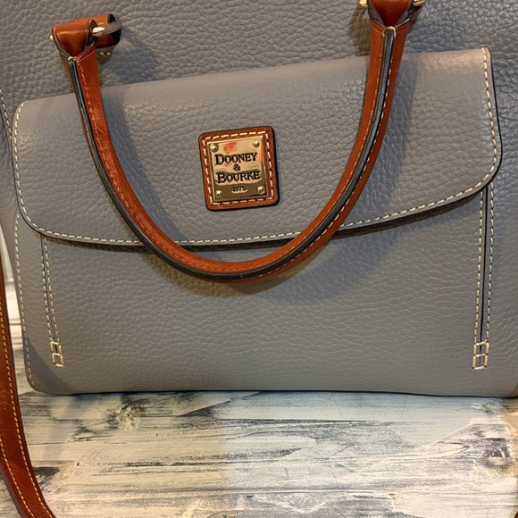 DOONEY & BOURKE Large Leather LEISURE Shopper Tote Bag Handbag NEW GRAY - Picture 3 of 12